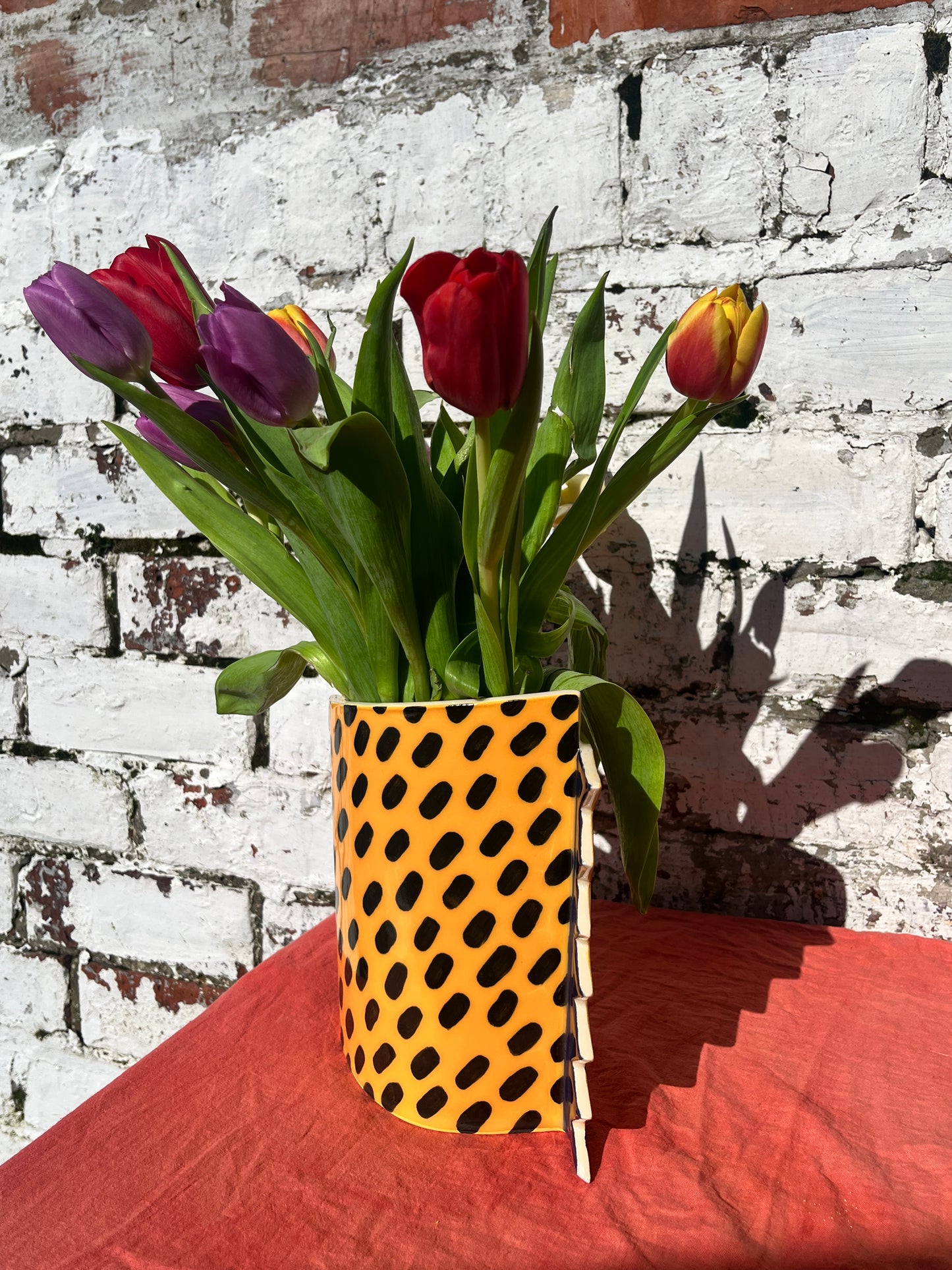 Yellow Spotted Vase