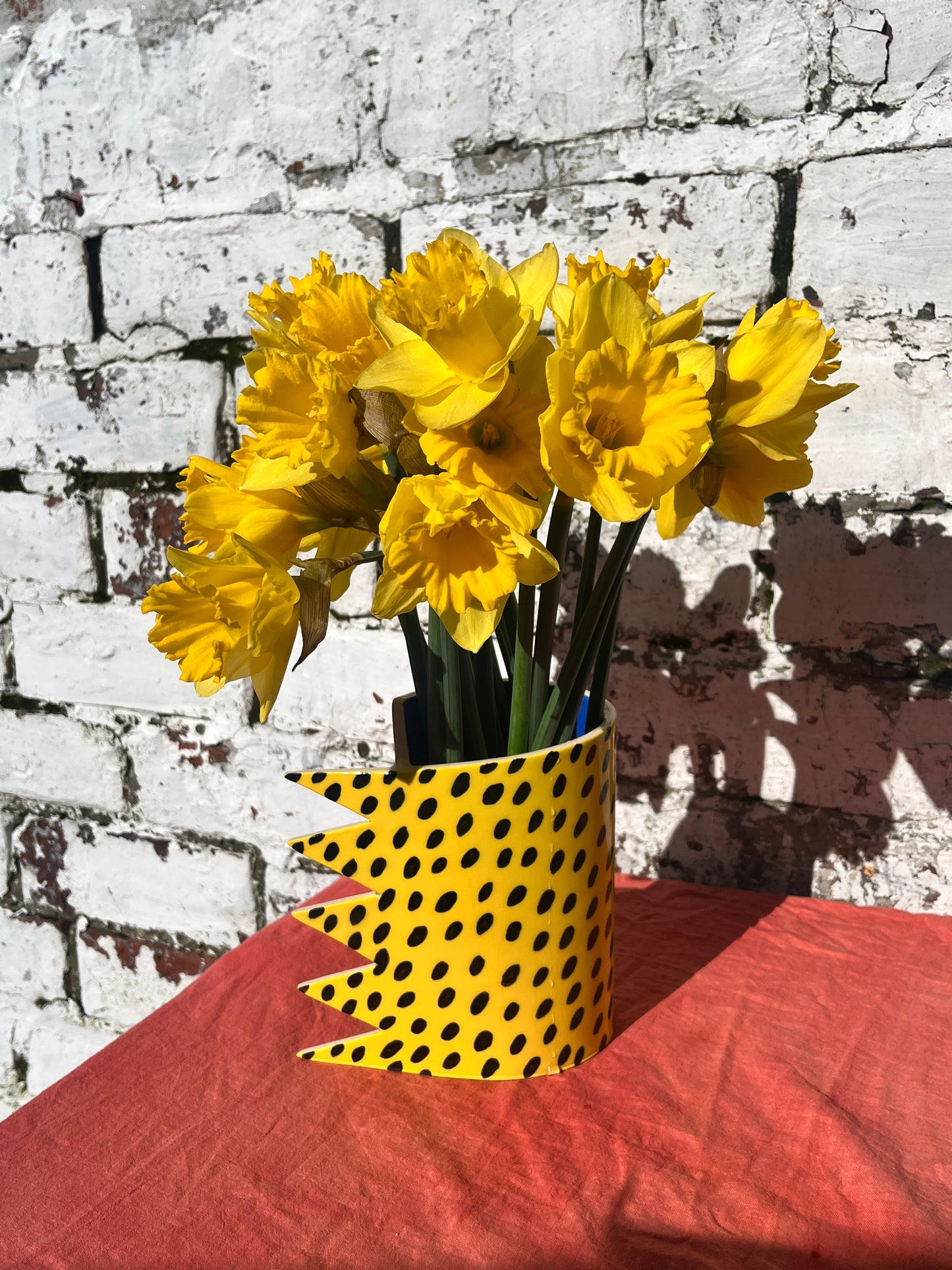 Yellow and blue vase