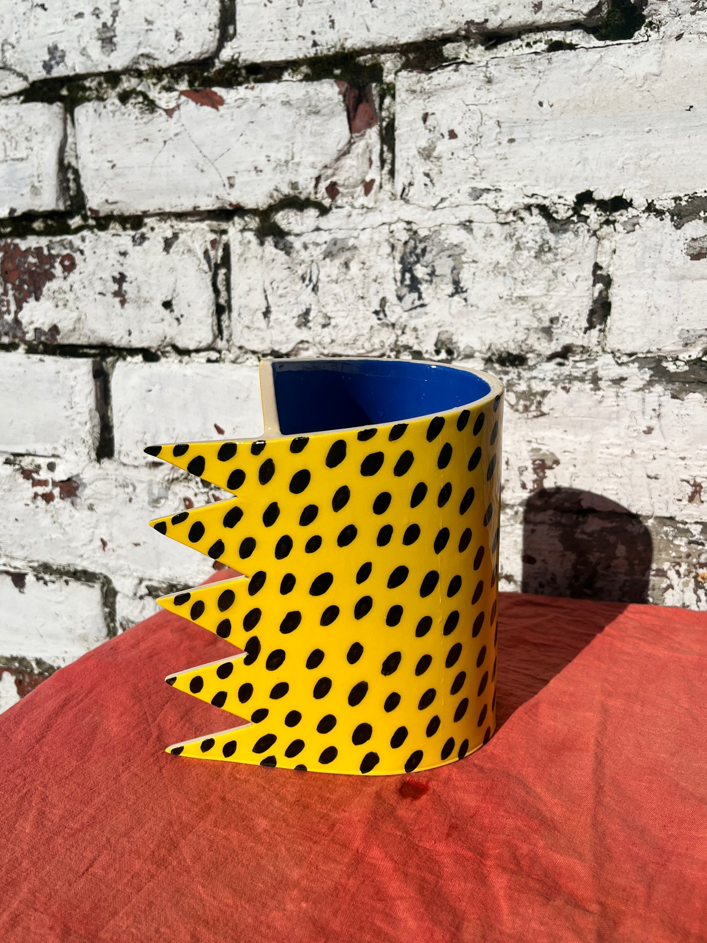 Yellow and blue vase