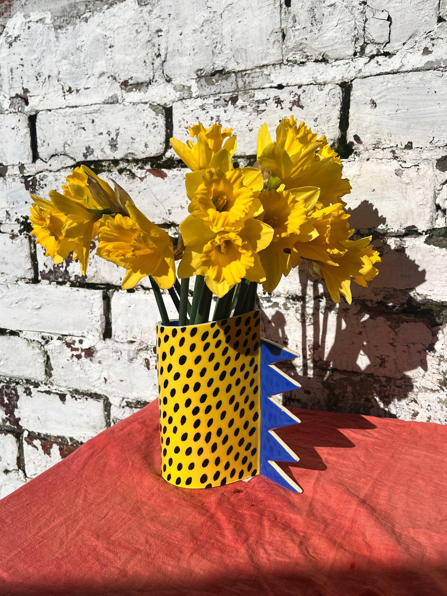 Yellow and blue vase