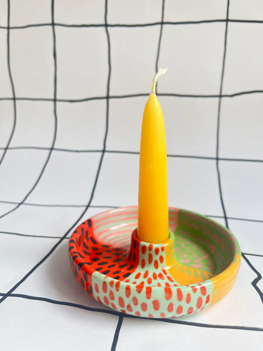 Candle holder in Swatches design